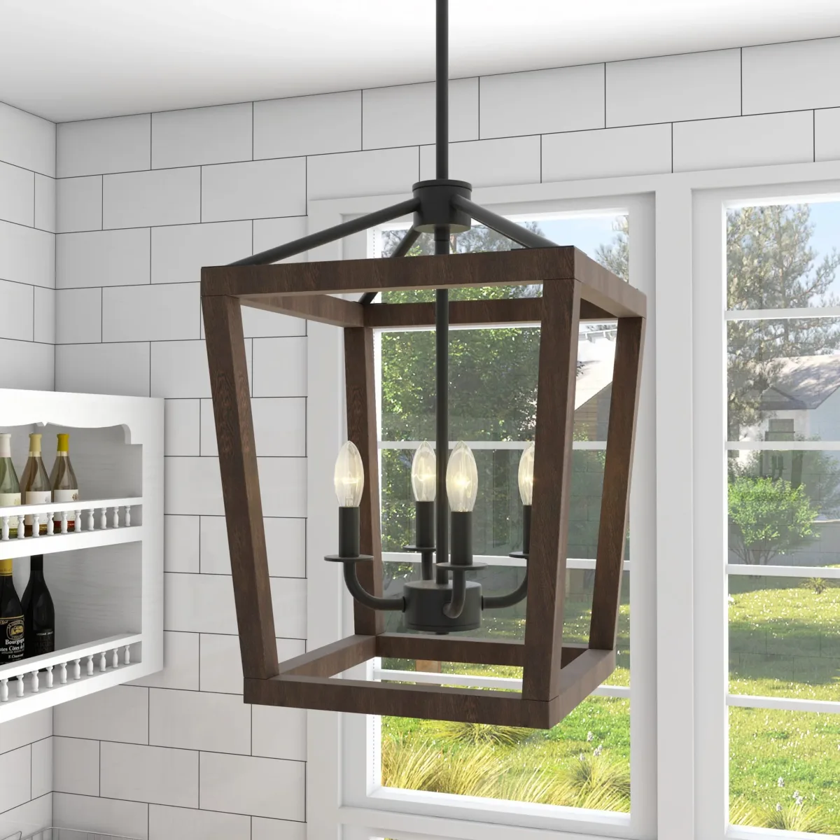 Dobson 4 - Steel Dimmable Lantern Geometric Chandelier - Image 6