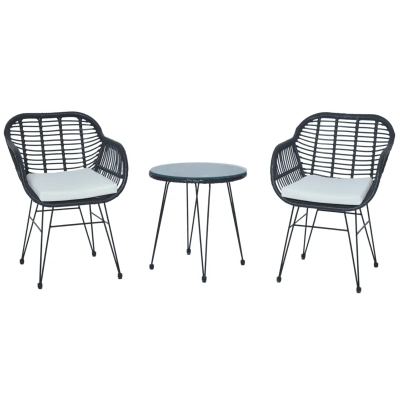 Buschi Round 2 - 3-Piece Wicker Rattan Patio 21'' L Seating Set with Cushions - Image 5