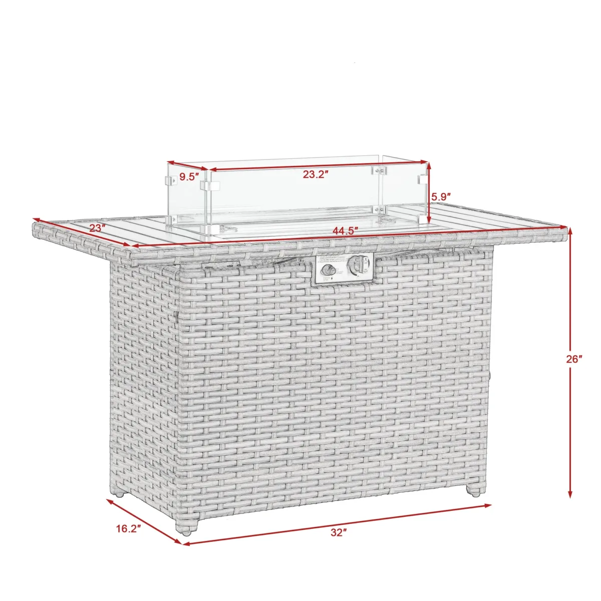 Seleny 26 H Outdoor Fire Pit Table - Image 3