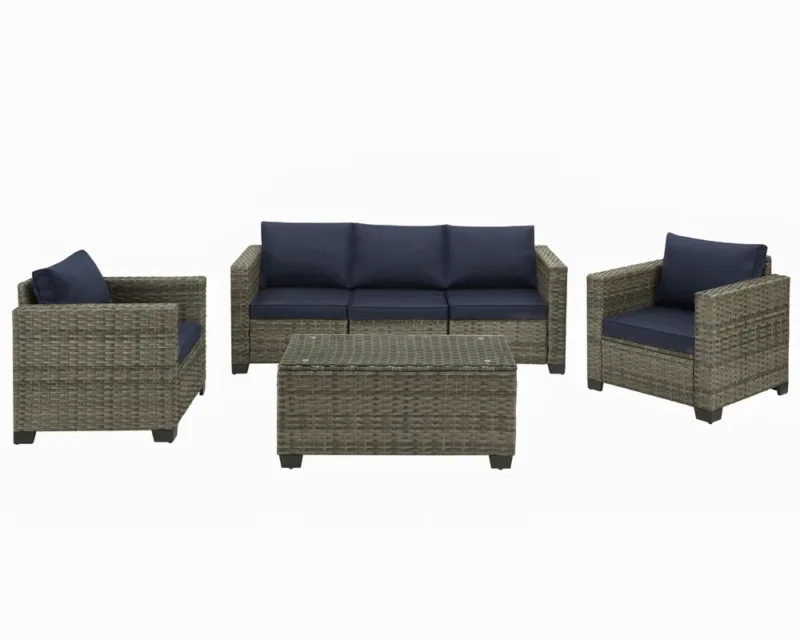 Kedric 6-Piece Wicker Outdoor Patio Conversation Set - Image 6