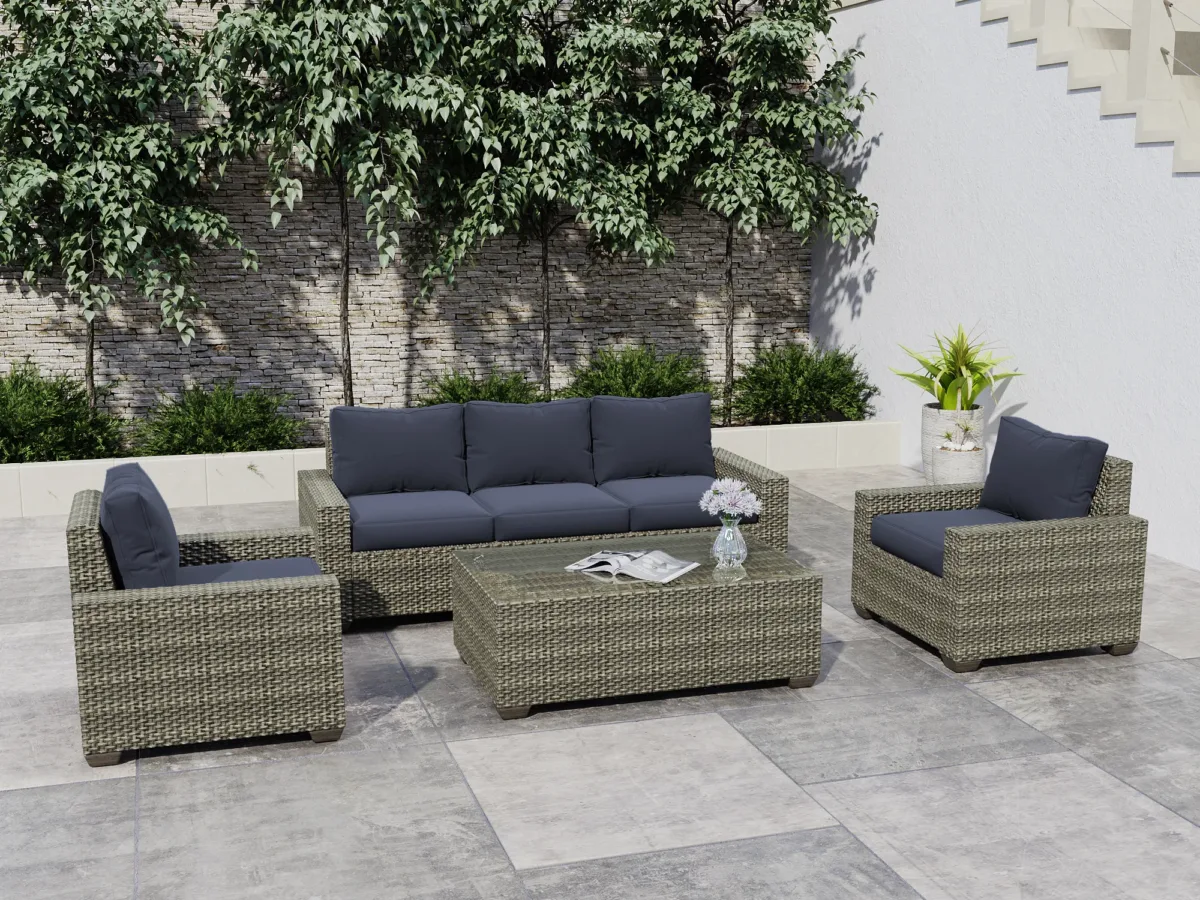 Kedric 6-Piece Wicker Outdoor Patio Conversation Set - Image 3