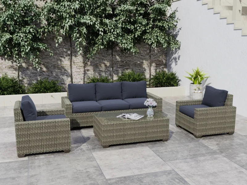 Kedric 6-Piece Wicker Outdoor Patio Conversation Set - Image 3