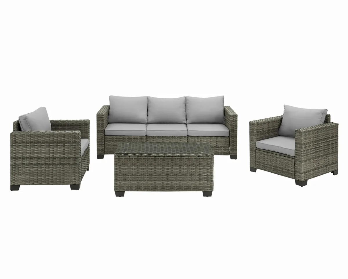 Kedric 6-Piece Wicker Outdoor Patio Conversation Set - Image 5
