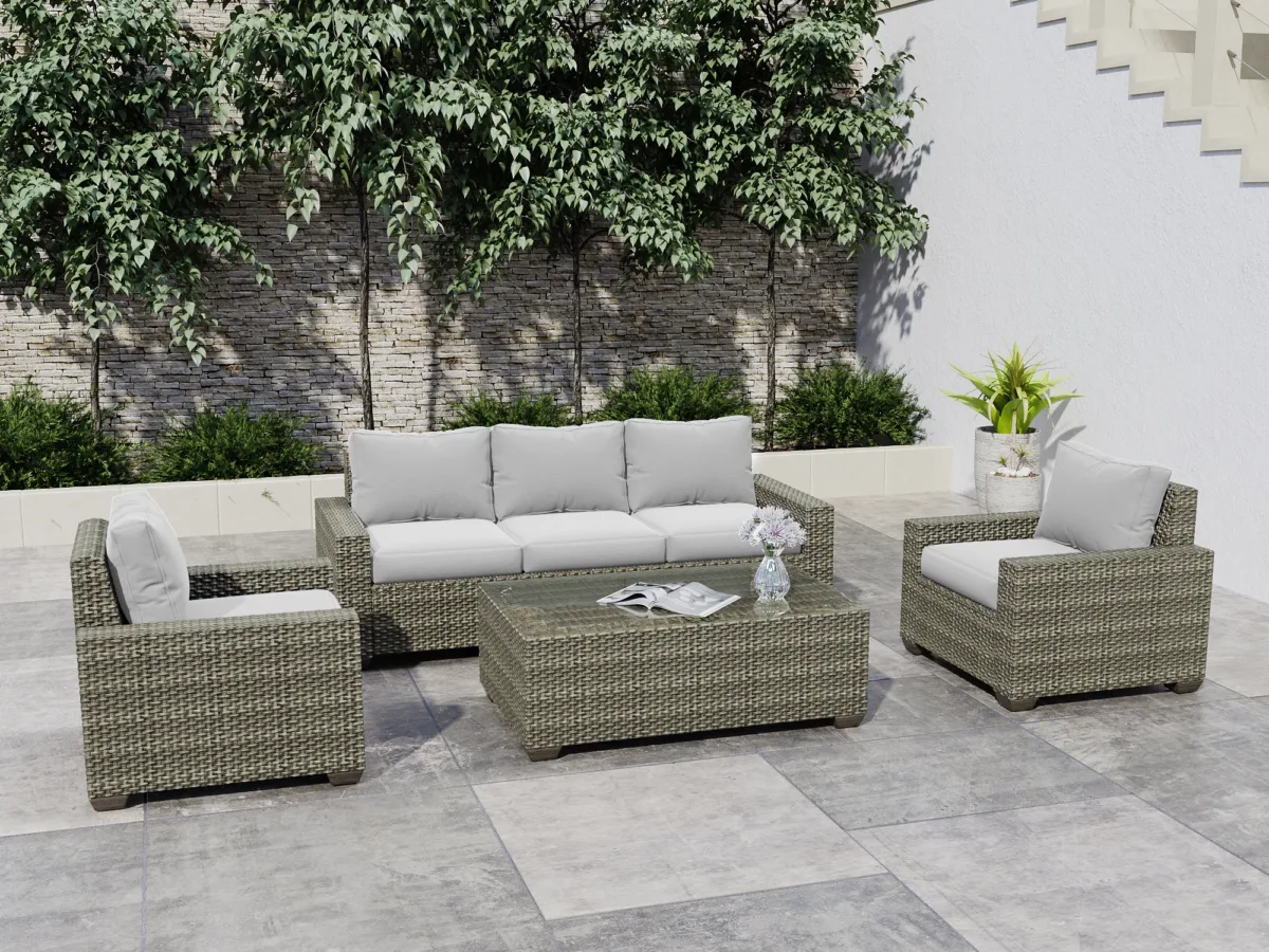 Kedric 6-Piece Wicker Outdoor Patio Conversation Set - Image 1
