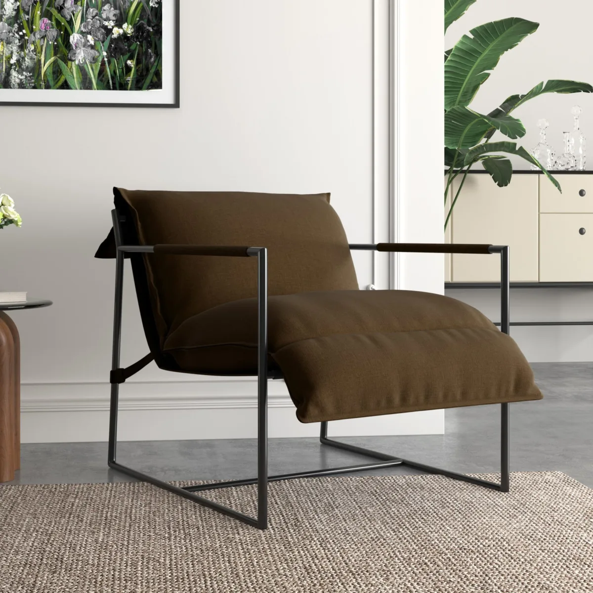 Arloxa Metal Frame Sling Lounge Chair with Headrest - Image 2