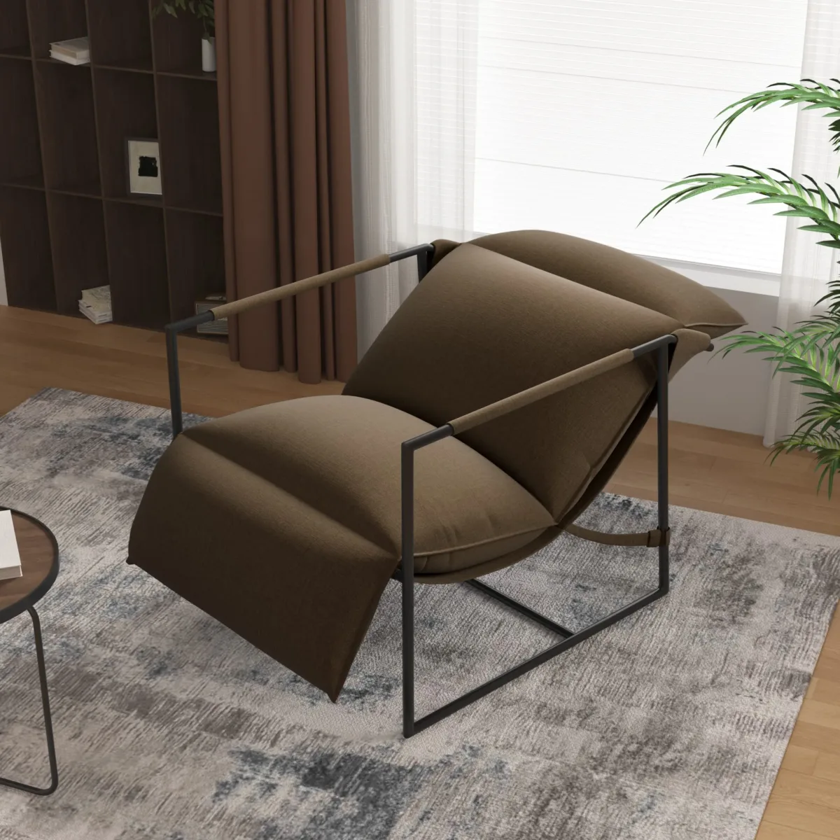 Arloxian Metal Frame Sling Lounge Chair with Adjustable Headrest - Image 3