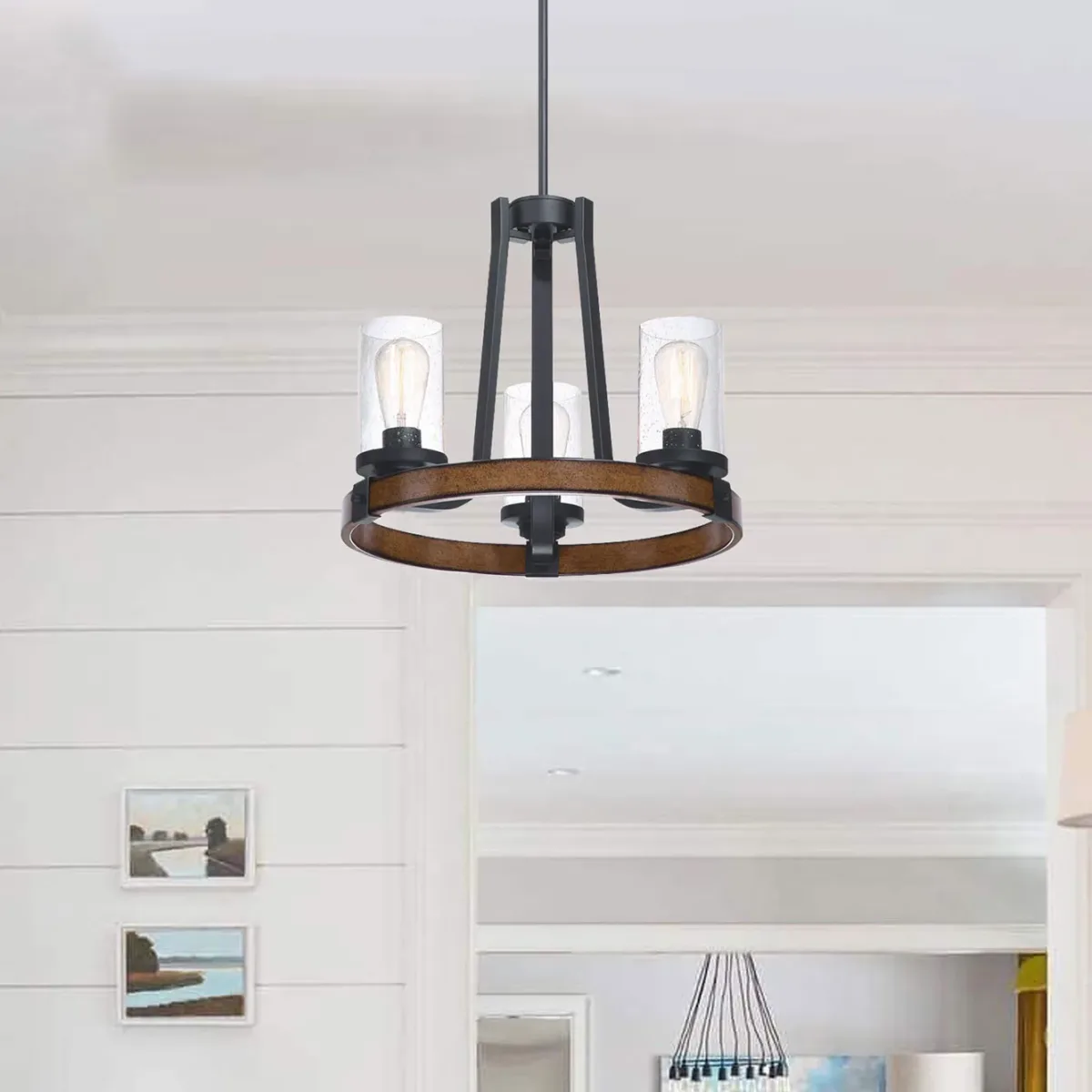 Livorno 3 - Light Wagon Wheel Chandelier - Image 4
