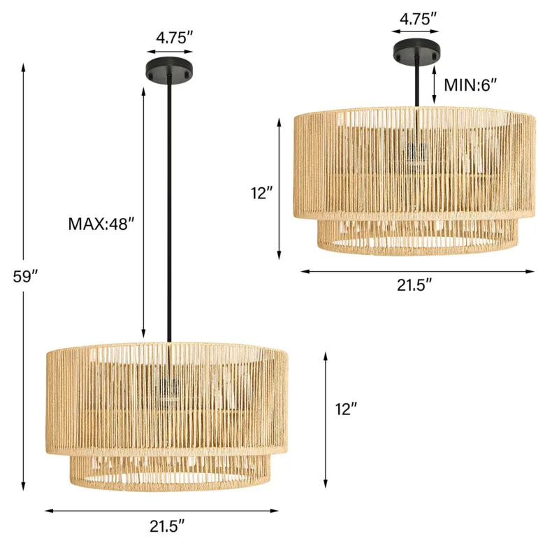 Armelia 1 - Light Rattan Pendant Light - Image 2