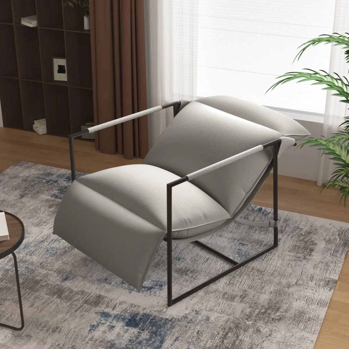 Arloxian Metal Frame Sling Lounge Chair with Adjustable Headrest - Image 5