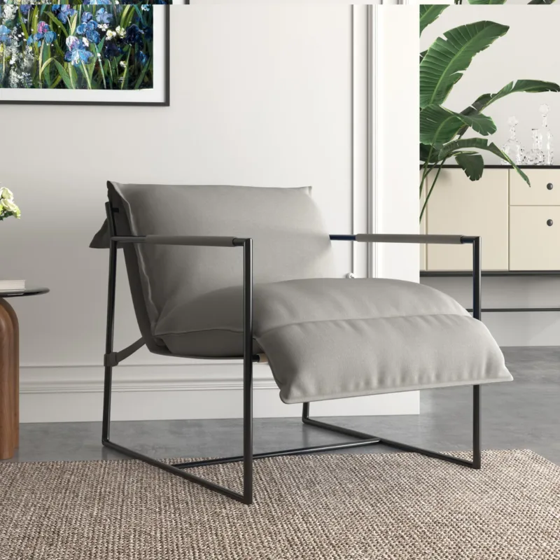 Arloxa Metal Frame Sling Lounge Chair with Headrest - Image 5