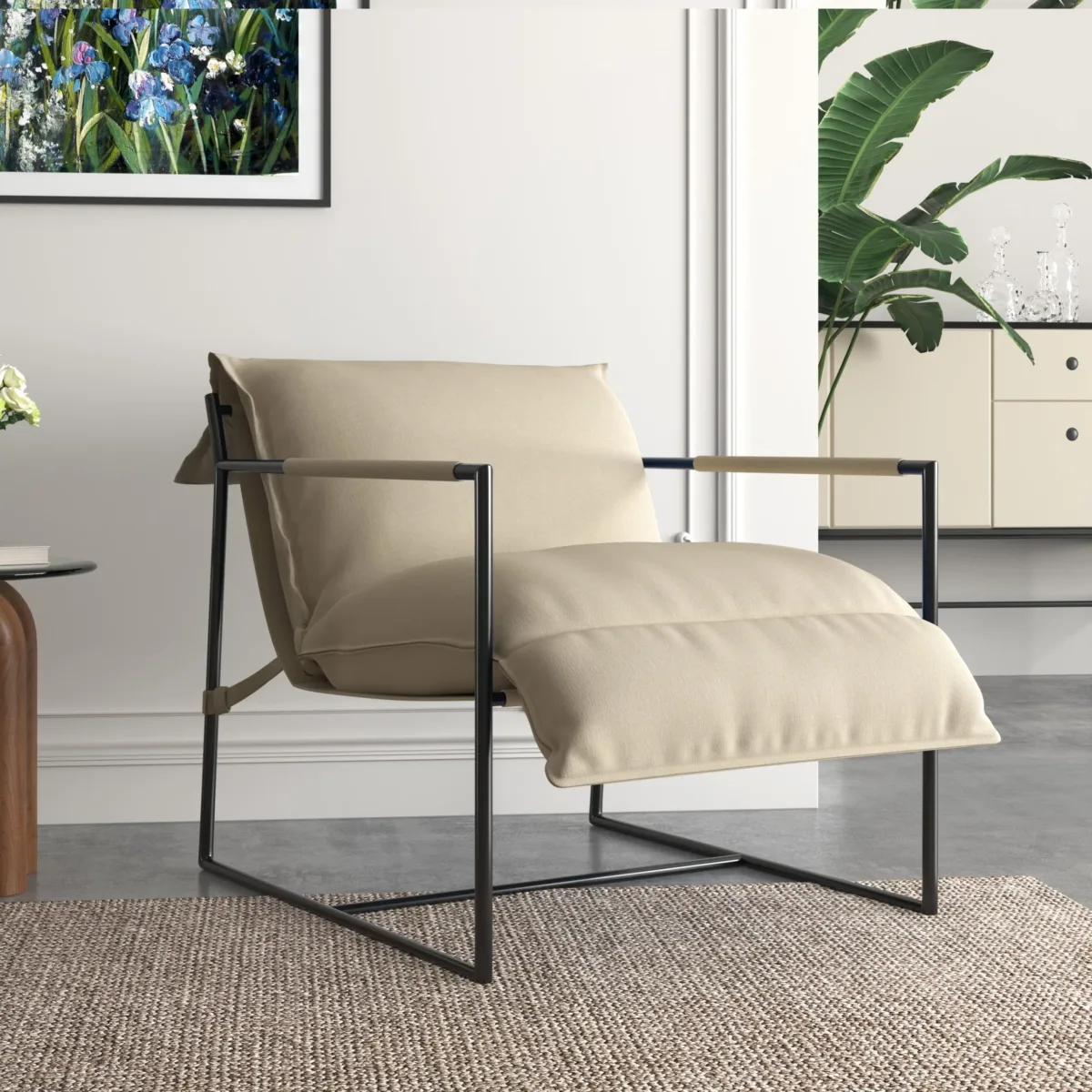 Arloxa Metal Frame Sling Lounge Chair with Headrest - Image 3