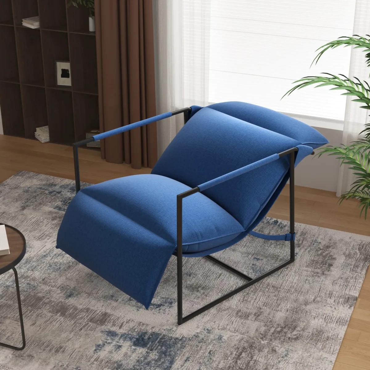 Arloxian Metal Frame Sling Lounge Chair with Adjustable Headrest - Image 4
