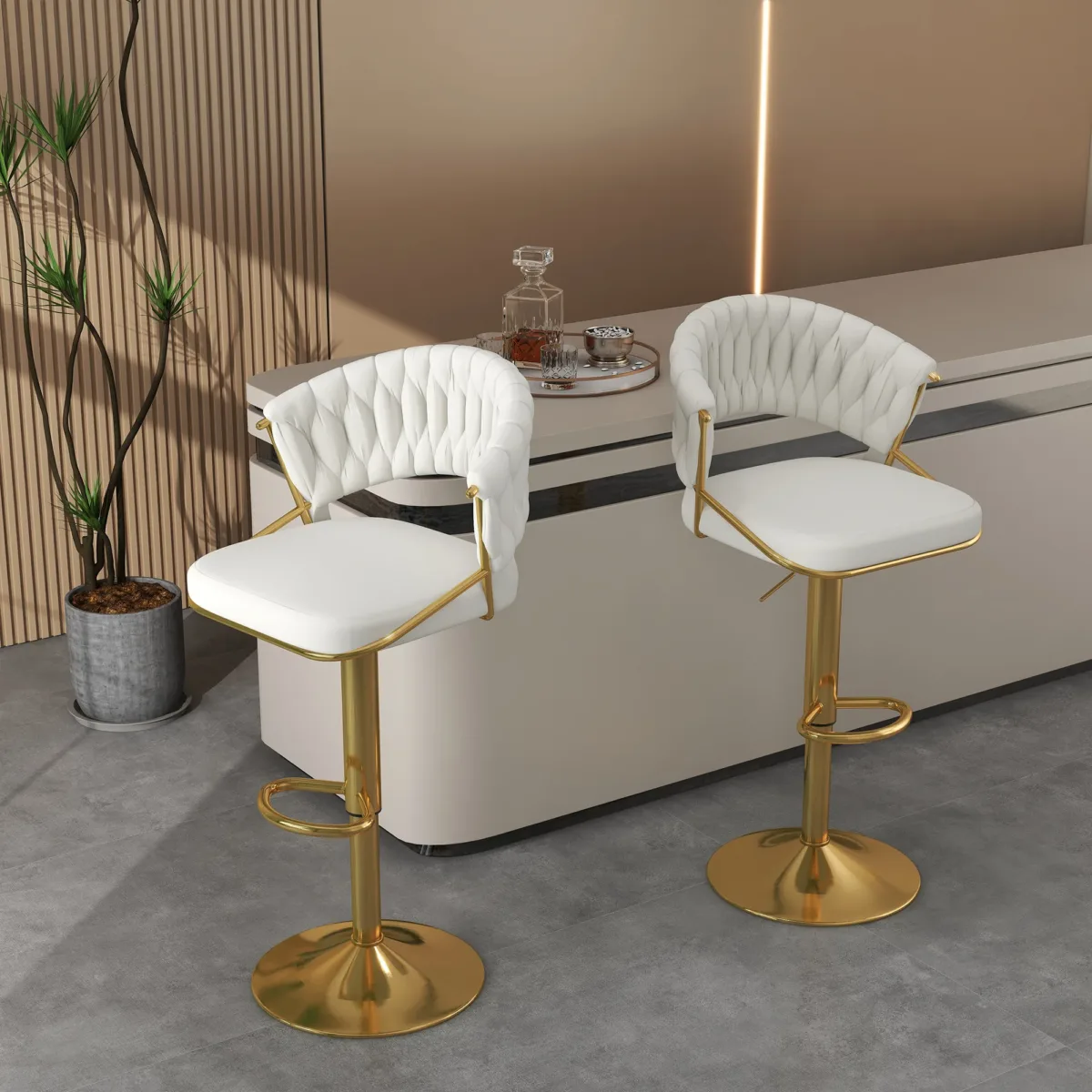 Donte Swivel Upholstered Adjustable Height Counter Stool - Image 5