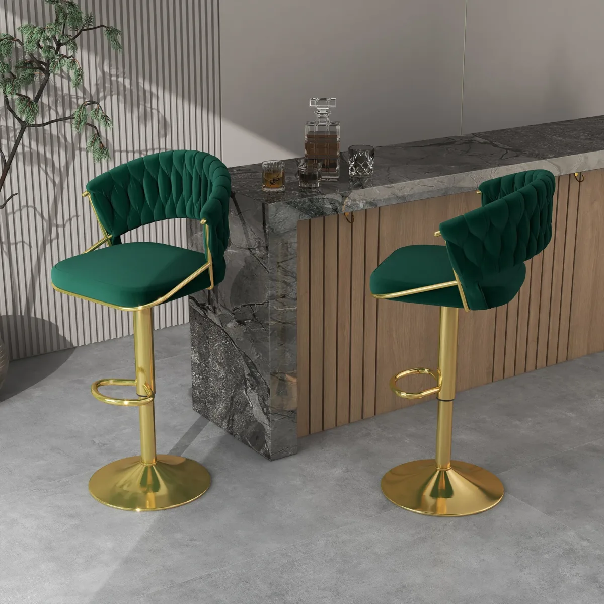 Donte Swivel Upholstered Adjustable Height Counter Stool - Image 3
