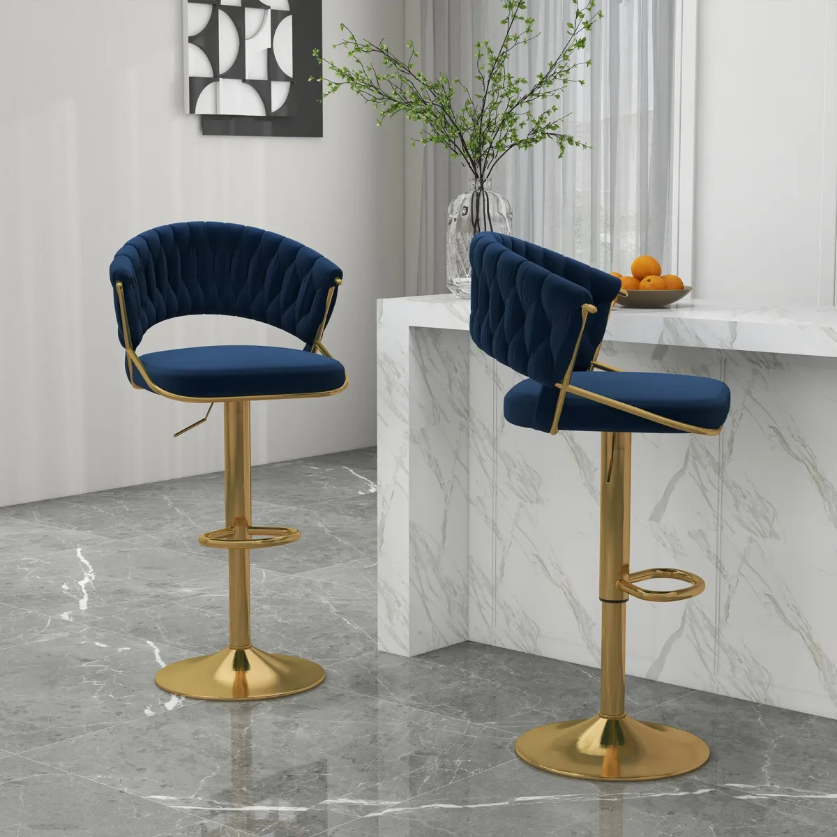 Donte Swivel Upholstered Adjustable Height Counter Stool - Image 6