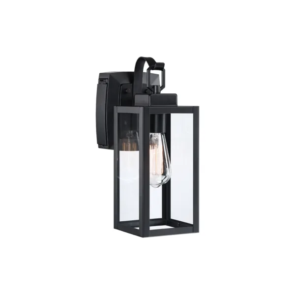 Schlesinger Matte Black Outdoor Wall Lantern With Dusk To Dawn