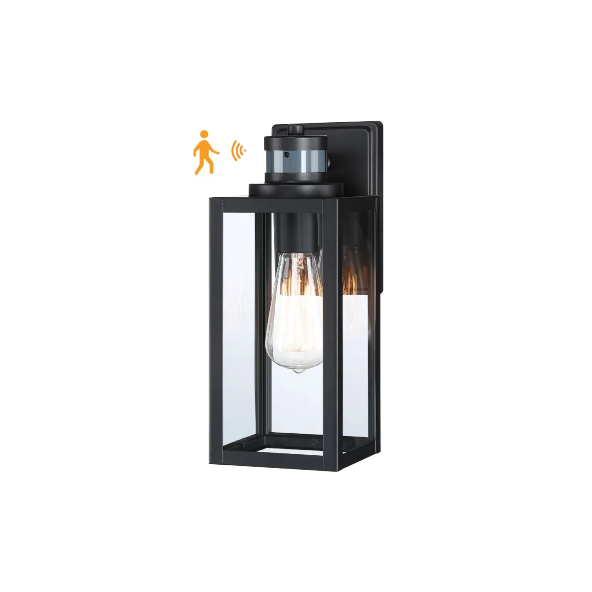 Bessie 1-Light Black Motion Sensor Outdoor Wall Lights Dusk to Dawn Light Fixture - Image 1