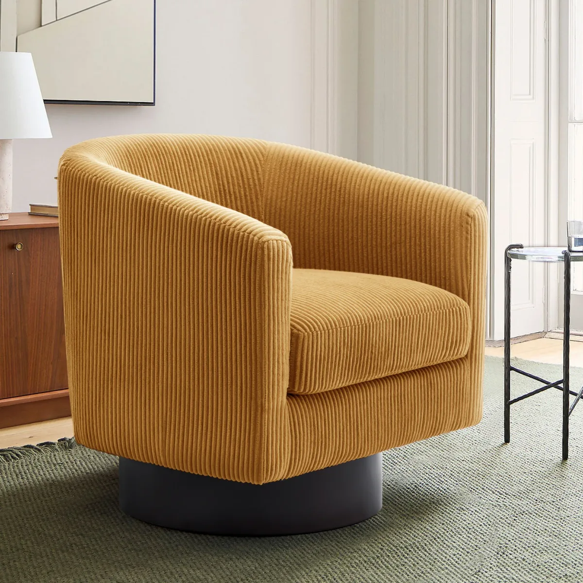 Cavian Mid-Century Modern Swivel Barrel Chair - Image 16
