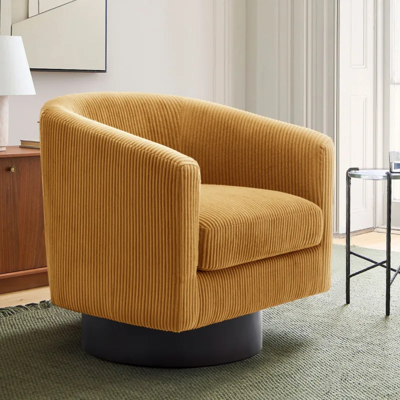 Cavian Mid-Century Modern Swivel Barrel Chair - Image 16