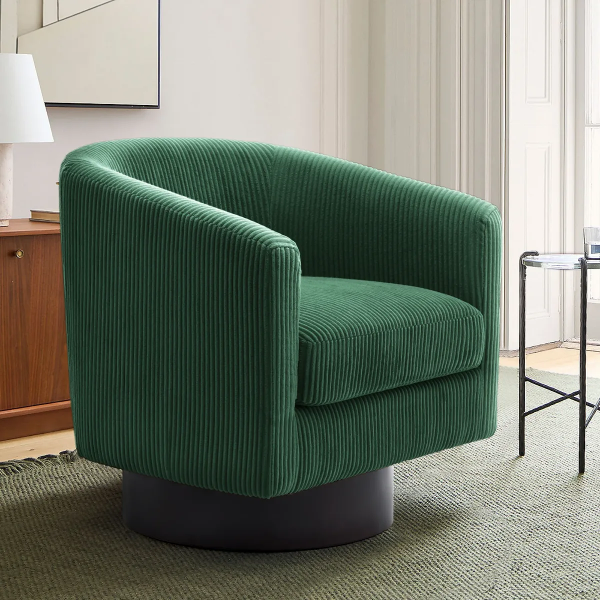 Cavian Mid-Century Modern Swivel Barrel Chair - Image 14