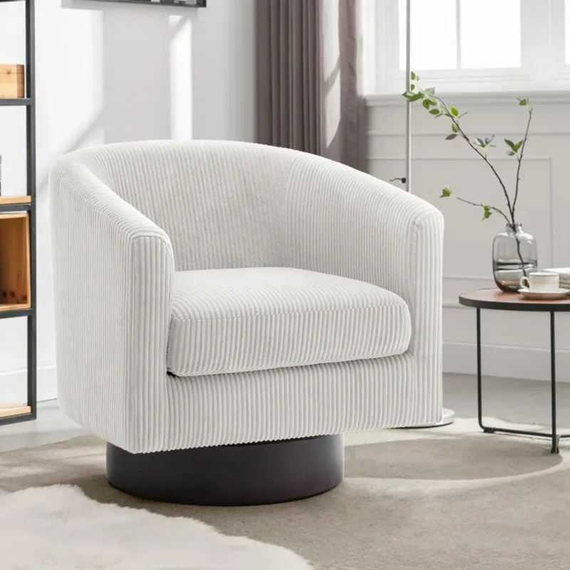 Cavian Mid-Century Modern Swivel Barrel Chair - Image 13
