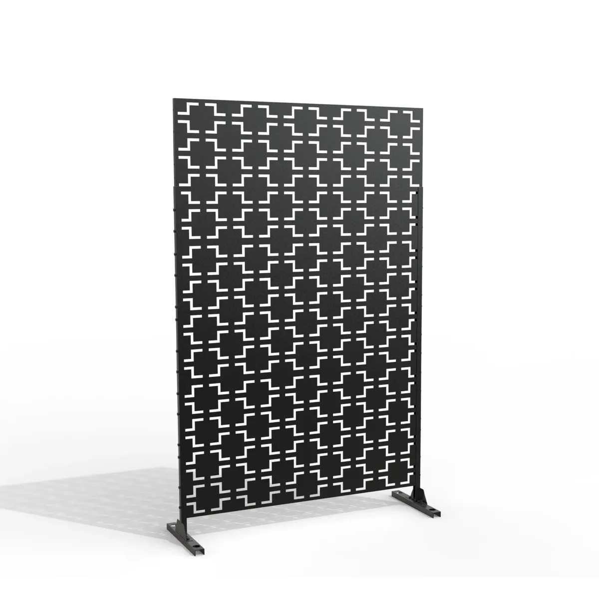 4 ft. W Stanaford Metal Privacy Screen Privacy Panel with Pattern - Image 1