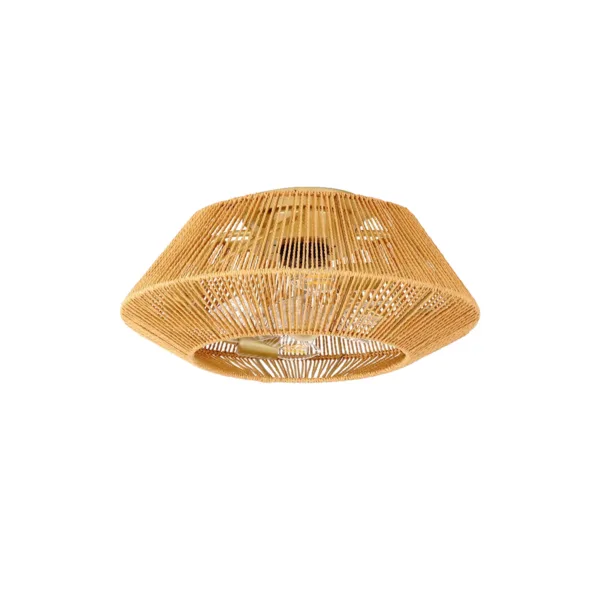Armelia Rattan Ceiling Fan With Lights Flush Mount