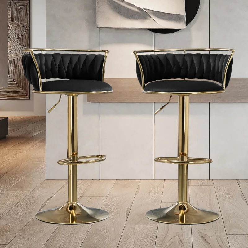 Letizia Swivel Upholstered Counter Stool (Set of 2) - Image 2