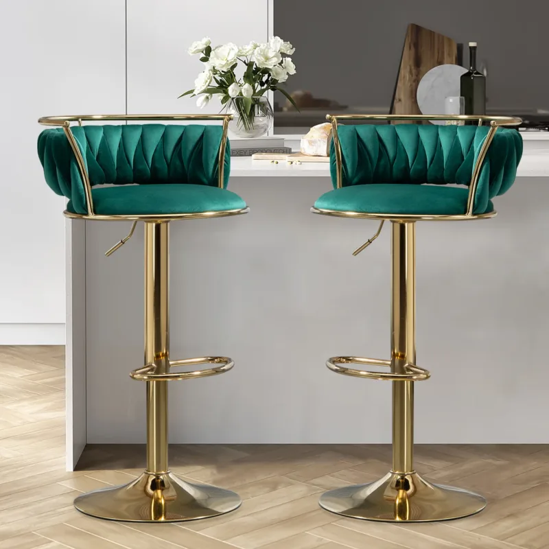 Letizia Swivel Upholstered Counter Stool (Set of 2) - Image 4