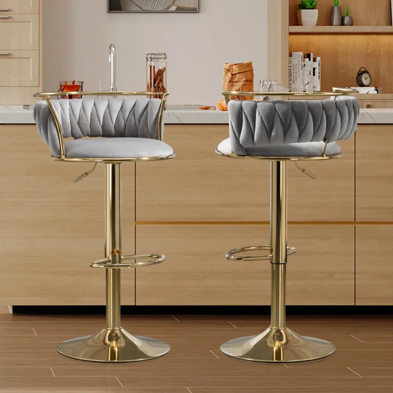 Letizia Swivel Upholstered Counter Stool (Set of 2) - Image 6