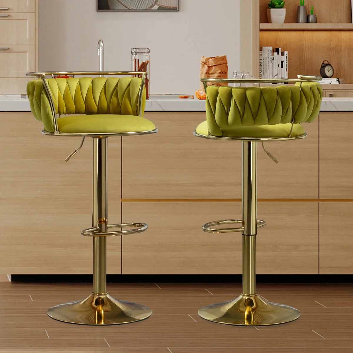 Letizia Swivel Upholstered Counter Stool (Set of 2) - Image 8
