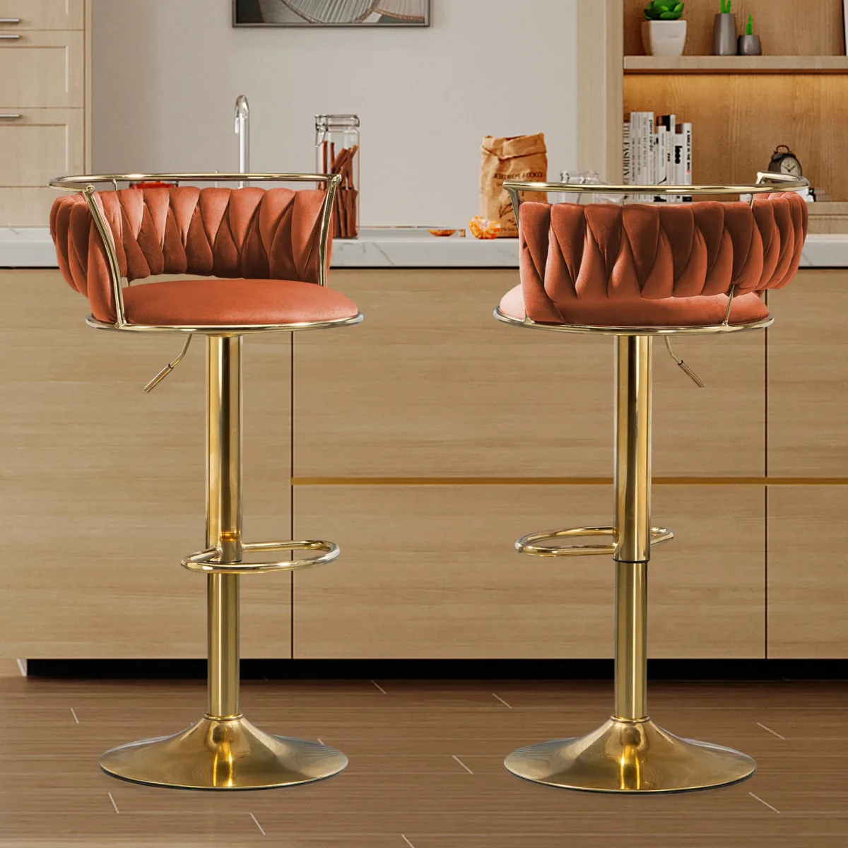 Letizia Swivel Upholstered Counter Stool (Set of 2) - Image 10