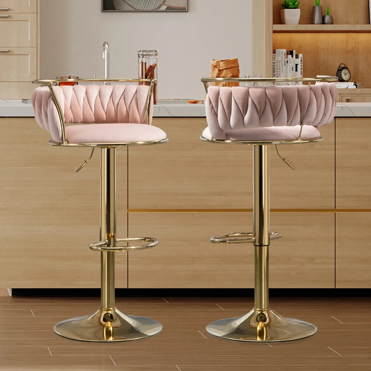 Letizia Swivel Upholstered Counter Stool (Set of 2) - Image 11