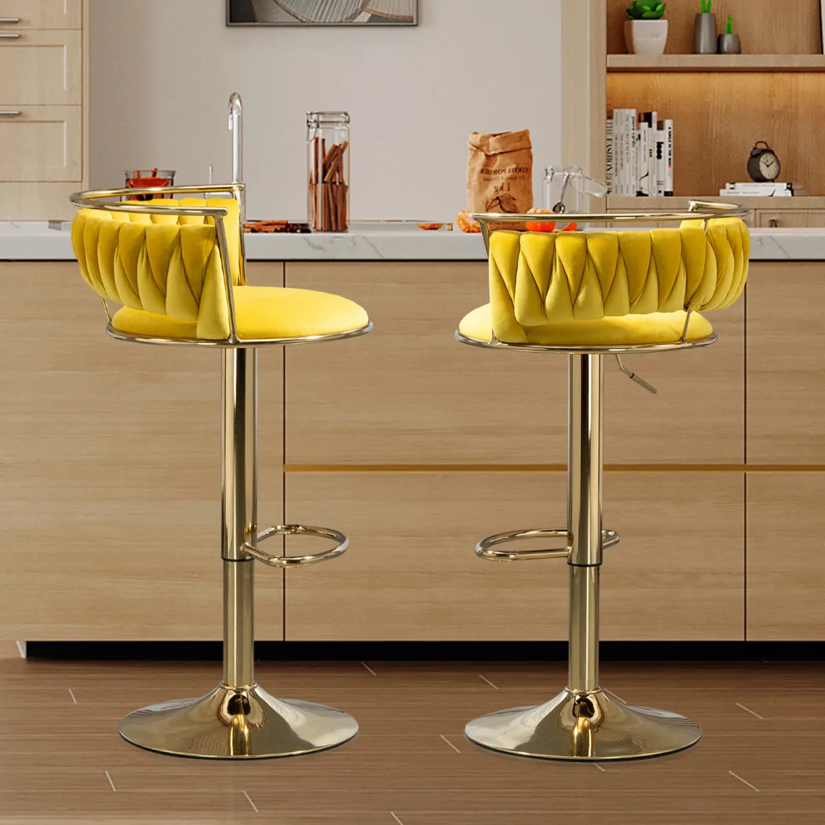Letizia Swivel Upholstered Counter Stool (Set of 2) - Image 13
