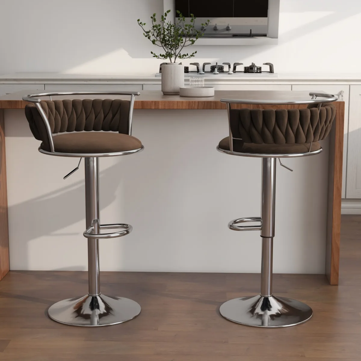 Letizia Swivel Upholstered Counter Stool (Set of 2) - Image 16