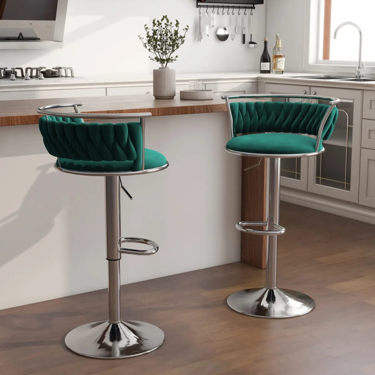 Letizia Swivel Upholstered Counter Stool (Set of 2) - Image 17
