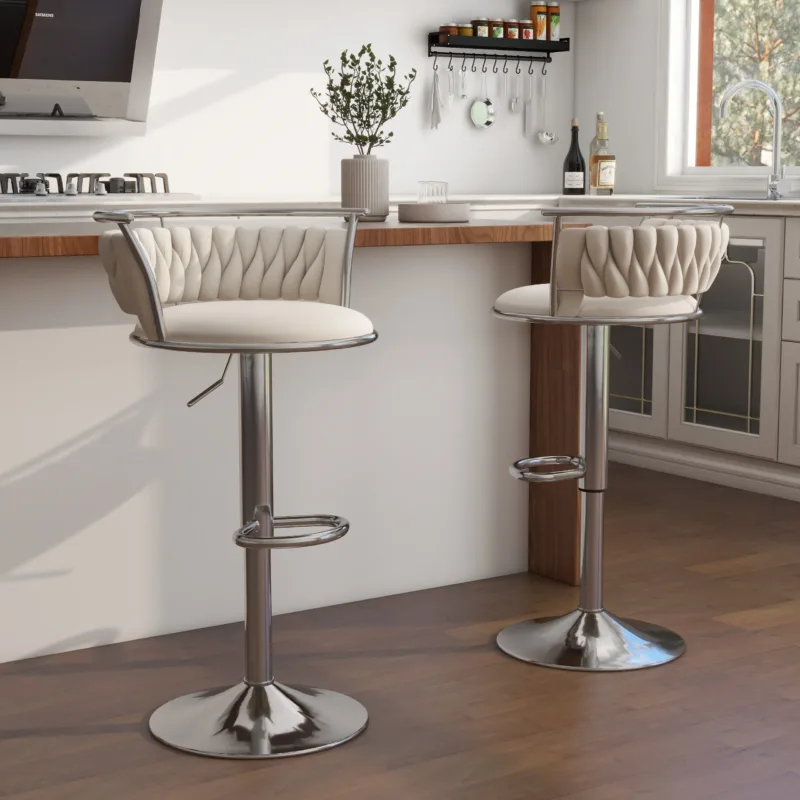 Letizia Swivel Upholstered Counter Stool (Set of 2) - Image 19