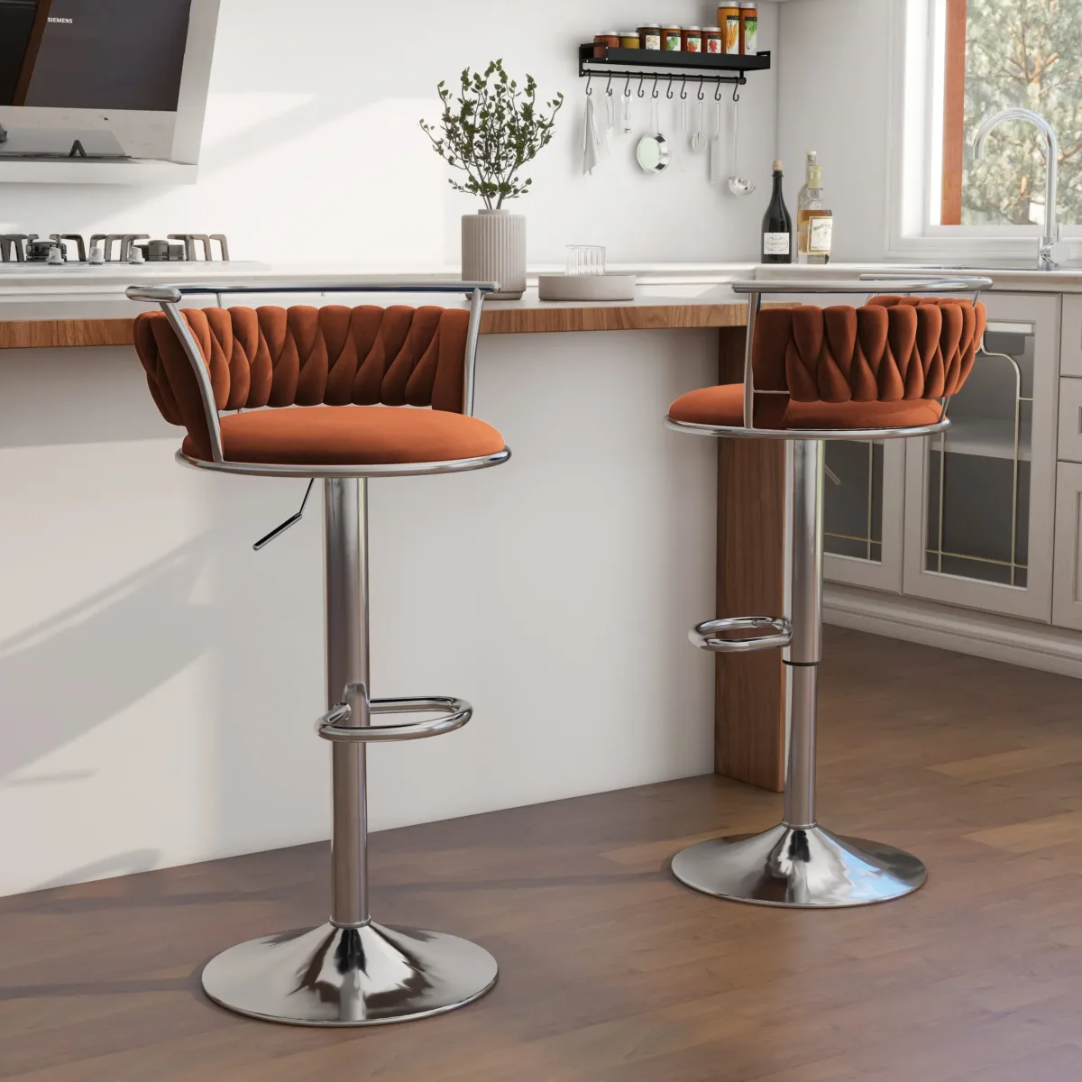 Letizia Swivel Upholstered Counter Stool (Set of 2) - Image 22
