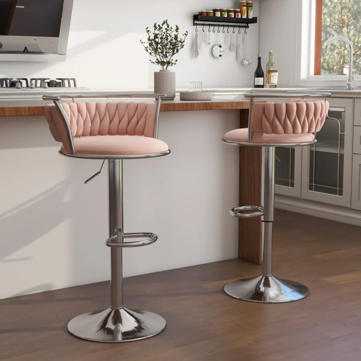 Letizia Swivel Upholstered Counter Stool (Set of 2) - Image 23