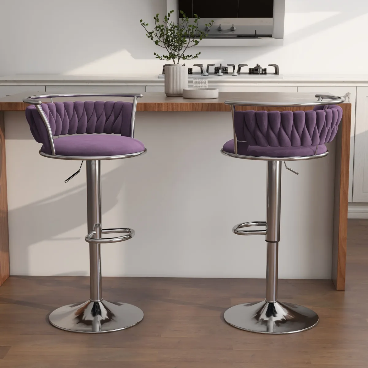 Letizia Swivel Upholstered Counter Stool (Set of 2) - Image 24