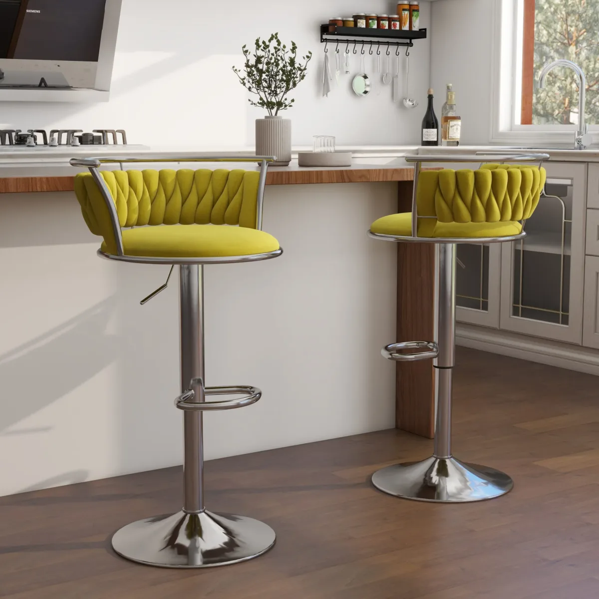 Letizia Swivel Upholstered Counter Stool (Set of 2) - Image 21