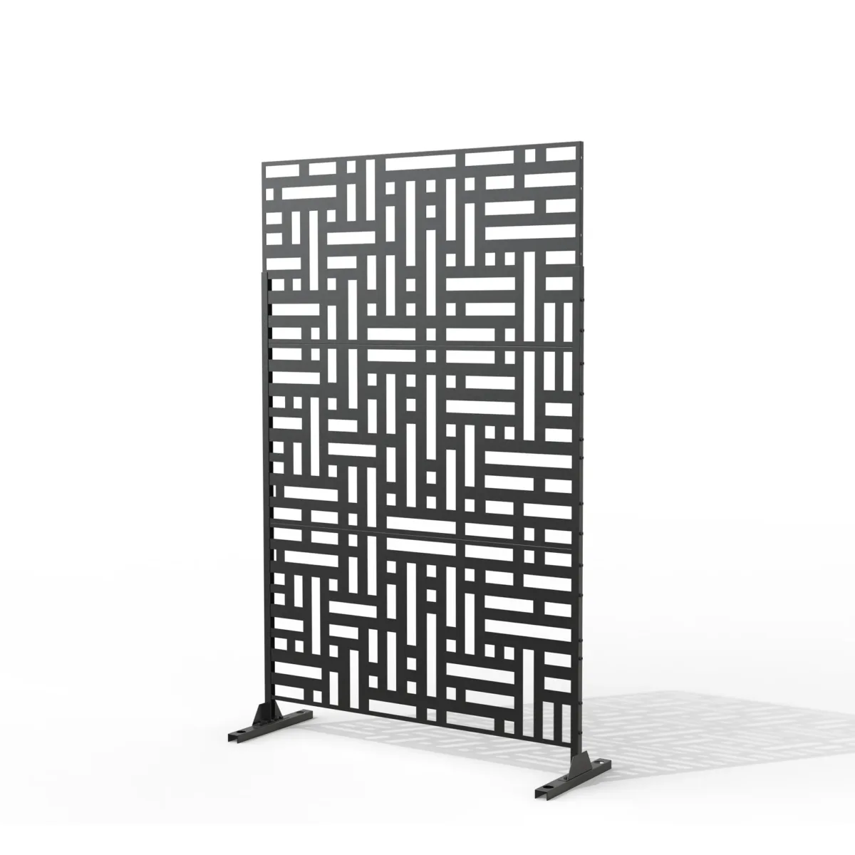 4 ft. W Stanaford Metal Privacy Screen Privacy Panel with Pattern - Image 1