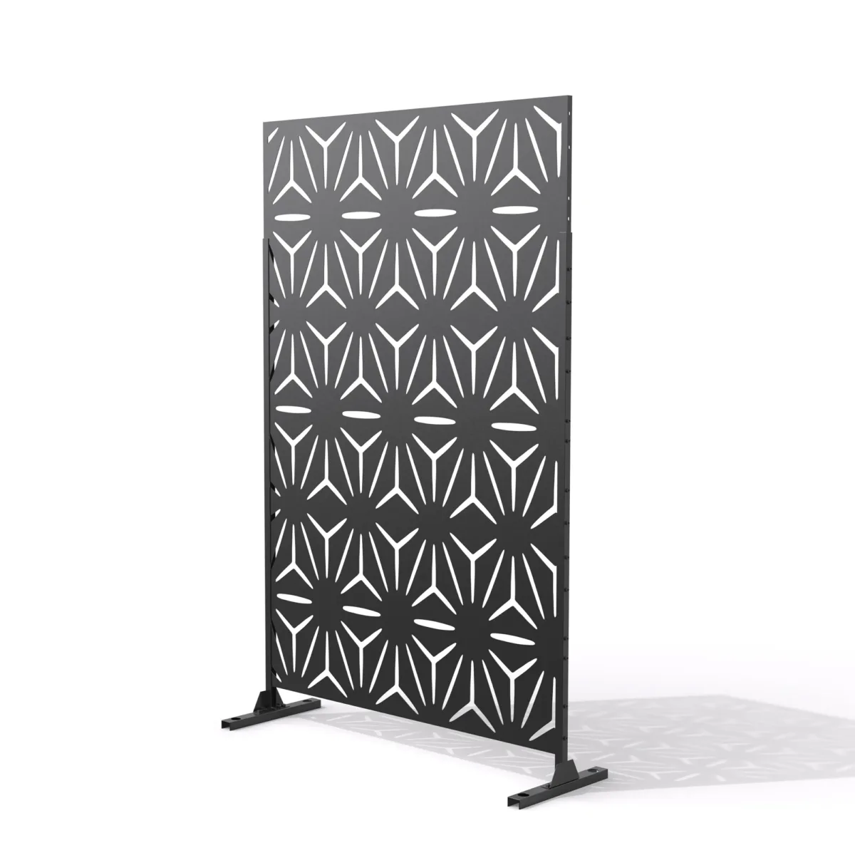 4 ft. W Stanaford Metal Privacy Screen Privacy Panel with Pattern - Image 1