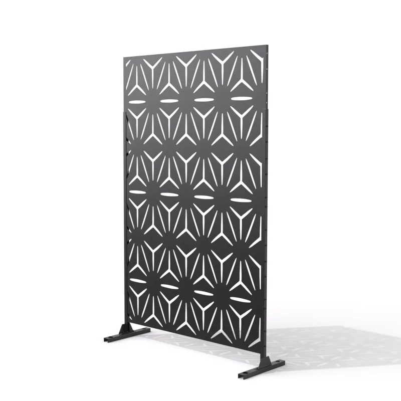 4 ft. W Stanaford Metal Privacy Screen Privacy Panel with Pattern