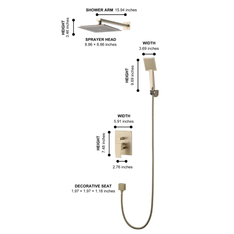 67920-SHK-9102BG All-In-One Kit with Rough in-Valve - Image 2