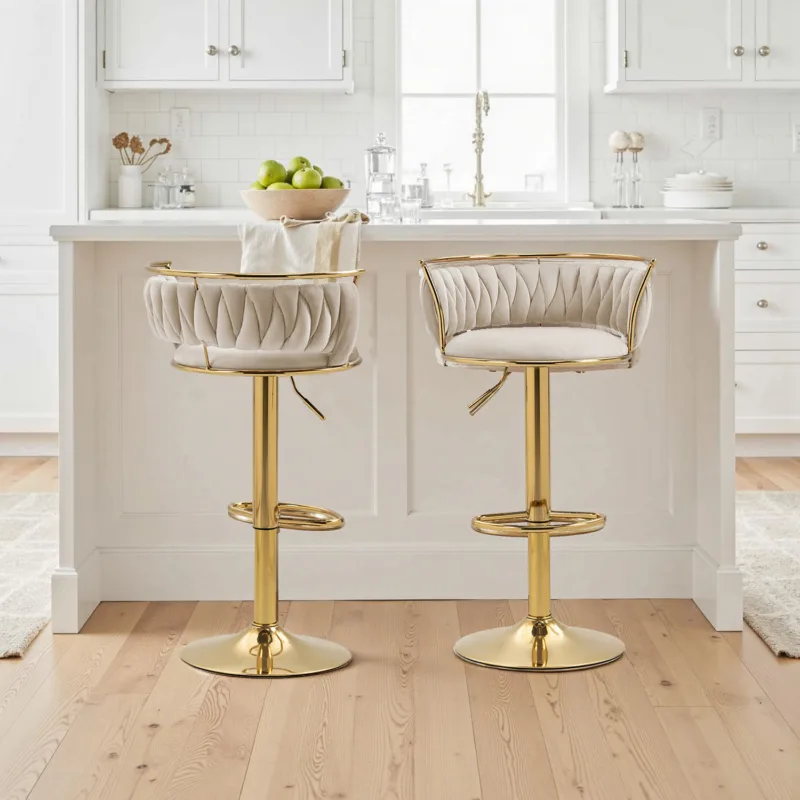 Letizia Swivel Upholstered Counter Stool (Set of 2)