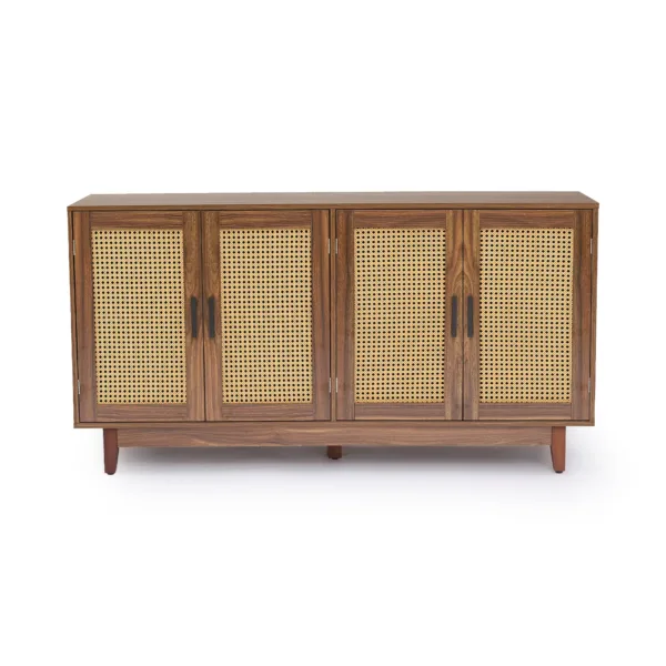 Youssouf 4 - Rattan Doors 57.9''W Sideboard with Solid Legs