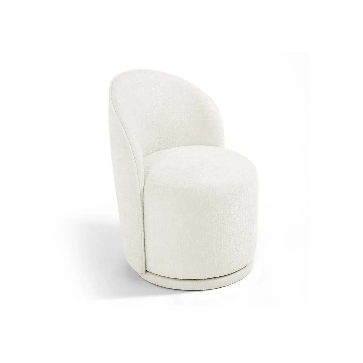Integrated Barrel Armless Swivel Fabric Dining Chair - Image 1