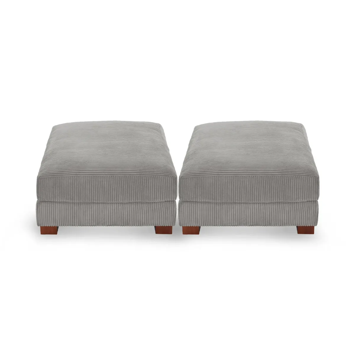 Auralyn Rectangular Corduroy Upholstered Ottomans Set of 2 - Image 1