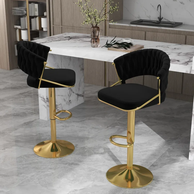 Donte Swivel Upholstered Adjustable Height Counter Stool - Image 2